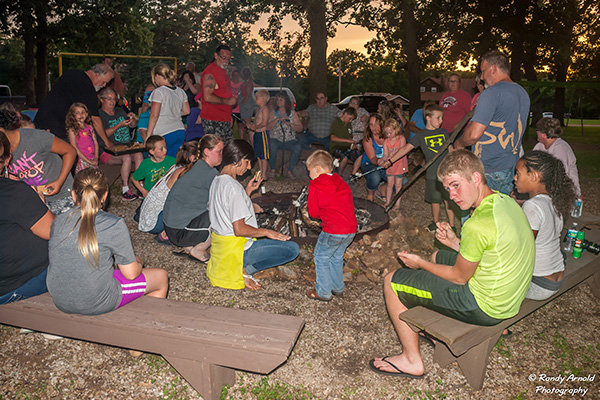 children and youth at a camp out